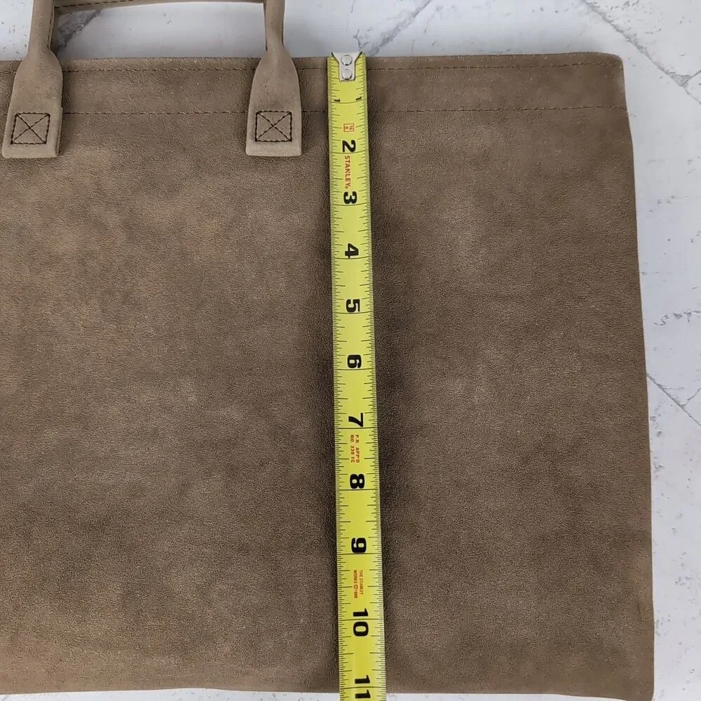 Vintage Hazel Mojave Suede Portfolio Document Briefcase Messenger Bag Tan